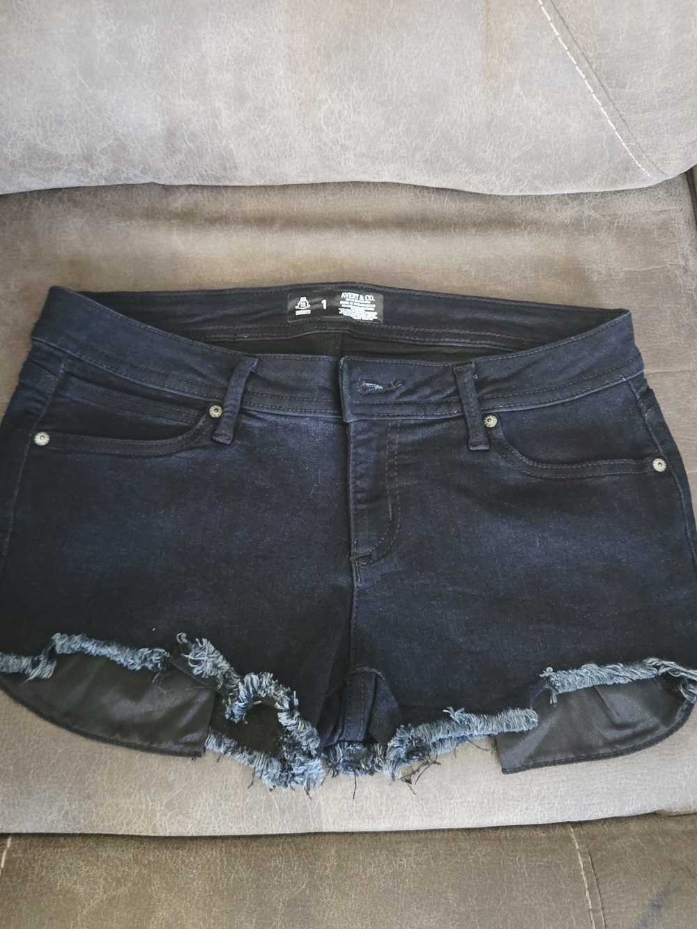 Women’s Black Distressed Denim Jean Shorts
